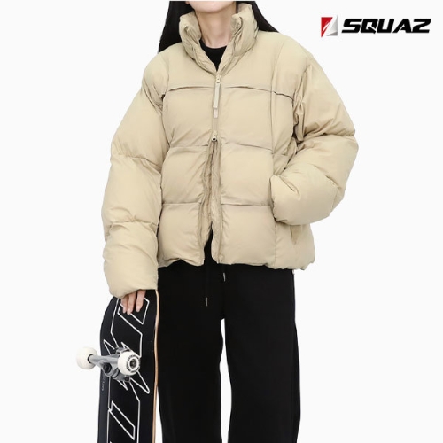 스콰즈 남녀공용 아우터 스트링 블록 숏패딩 SAO013_이미지