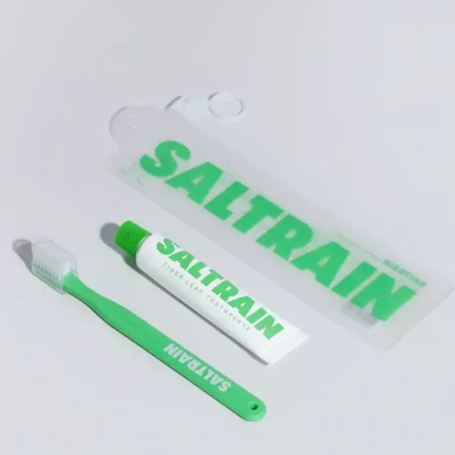 솔트레인 트래블 키트 그린 (치약100g 1개+칫솔1개) (4세트)_이미지