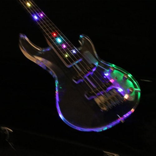 ㅤLED 라이트 아크릴 바디 일렉트릭베이스 기타 GUITARRA_이미지