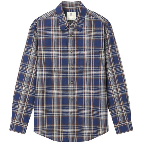  더셔츠스튜디오 네이비 오버핏 면 빅체크 남방 TSS310 44229_TSS310