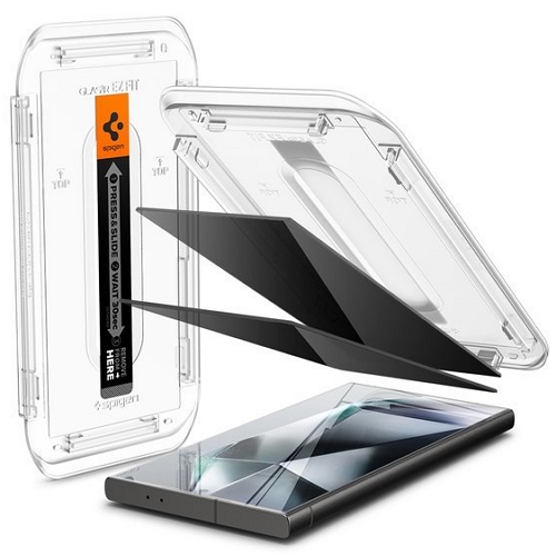 슈피겐 갤럭시S24 울트라 글라스tR 이지핏 프라이버시 강화유리 보호필름 (액정 2매)_이미지