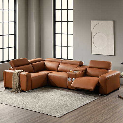 로빈 코너형 가죽 리클라이너 5인용