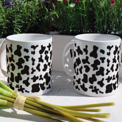 꾸밈 디자인머그컵 젖소무늬 (2개)