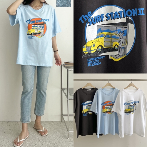 위쉬몰 SM 레트로스테이션반팔티 S225H406 빅사이즈