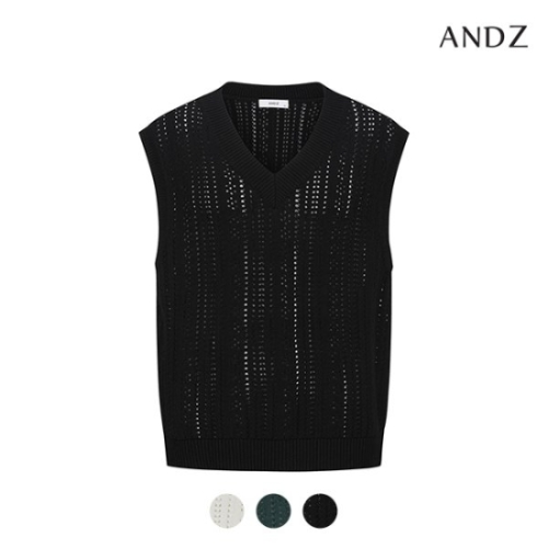 ANDZ 세미오버핏 크로셰 세로 조직 니트 베스트 BZD1EL1203이미지입니다. 누르면 해당 게시물로 새창이동합니다.