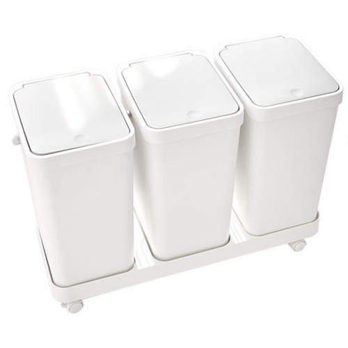 생활낙원 모노플랫 분리수거함 3단_이미지