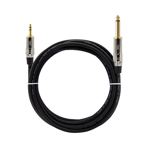 탑라인에이치디 HDTOP 3.5 스테레오 to 5.5 모노 메탈블랙 케이블 (40m, HT-TP2739)_이미지