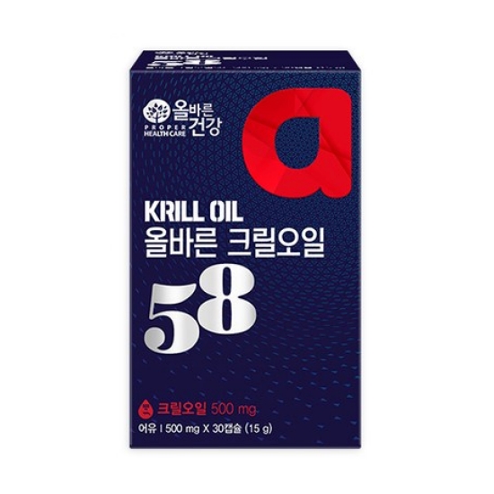 로그온커머스 올바른건강 올바른 크릴오일 58 30캡슐 (4개)