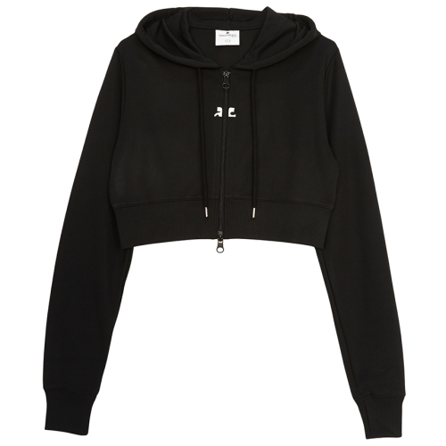 꾸레쥬 OtherB 쿠레쥬 후드 티셔츠 323JVE051JS0091 BLACK_이미지