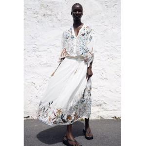 에스닉 자수 코튼 브이넥 흰남방 롱스커트 투피스 셋업 흰색 5107046