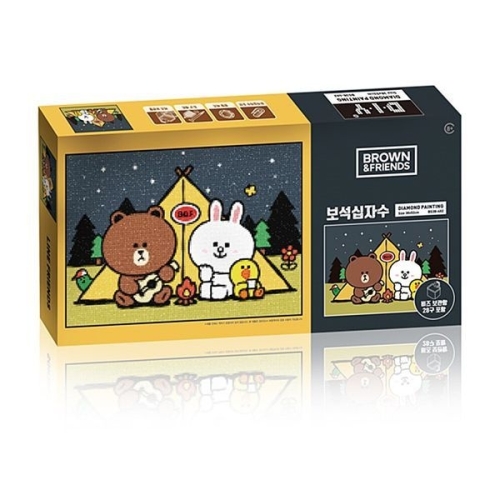 라인프렌즈 DIY 보석십자수 캠프 파이어 38x52 BS38-402