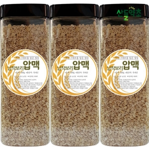 산들약초 국산 압맥 x 납작보리쌀 잡곡 햇보릿쌀 (900g,3통)_이미지