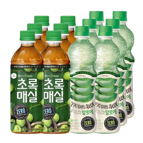 웅진식품 초록매실 제로 500ml 6개 + 자연은 알로에 500ml 6개_이미지