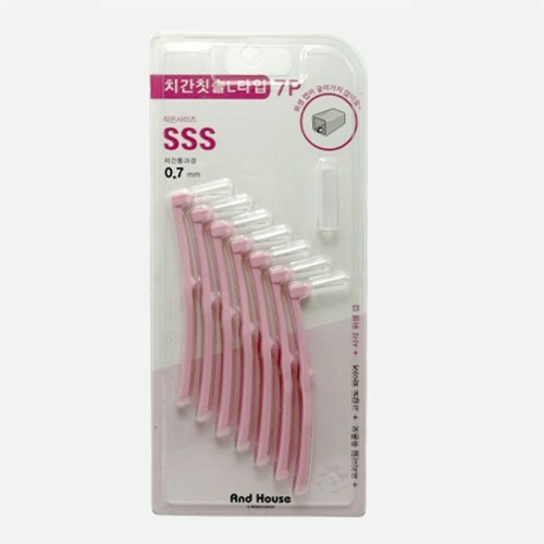 한미 덴탈 치간칫솔 L형 0.7mm SSS 7개입 (1개)_이미지