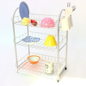 그릇 설거지 정리대스텐인레스 물받이 식기건조대 3단