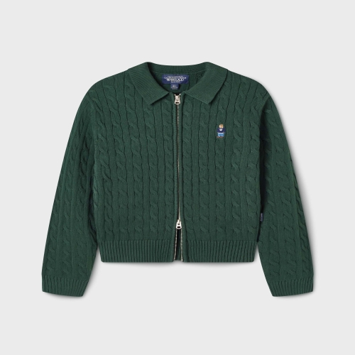 후아유 여성 Steve Crop Cable Zip-up Cardigan WHCKF3821F