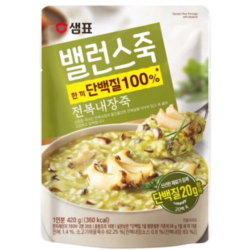 샘표식품 밸런스죽 전복내장죽 420g이미지입니다. 누르면 해당 게시물로 새창이동합니다.