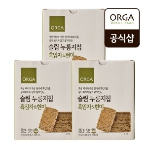 풀무원 올가 슬림누룽지칩 흑임자현미 3박스 33gX10개입X3_이미지
