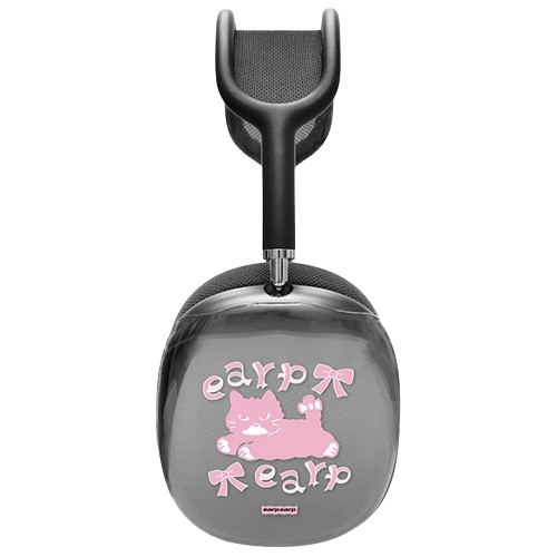 어프어프 에어팟 맥스 RIBBON PINK MERO 클리어 하드 케이스 (정품)_이미지