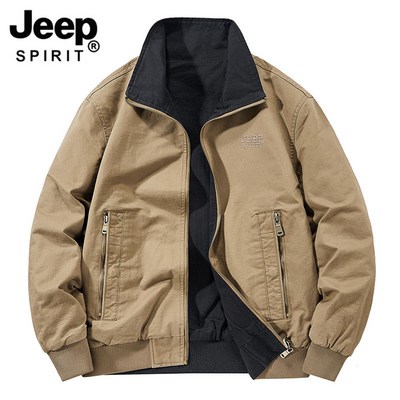 JEEP SPIRIT 남성용 봄가을 캐주얼 양면재킷 JP-6936+ M 카키색_이미지