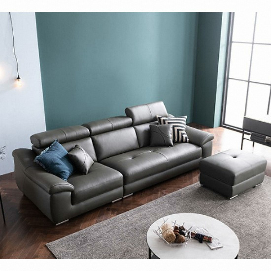 삼익가구 보스턴 헤드틸팅 천연가죽 소파 4인용 (스툴포함)_이미지