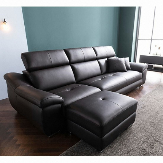 삼익가구 보스턴 헤드틸팅 천연가죽 소파 4인용 (스툴포함)_이미지