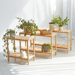 우디홈 화분 선반 정리대 받침대 원목 베란다 진열대 800