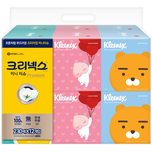 크리넥스 X 카카오 미니 티슈 프리미엄 230매 (12입) (1팩(12입))_이미지
