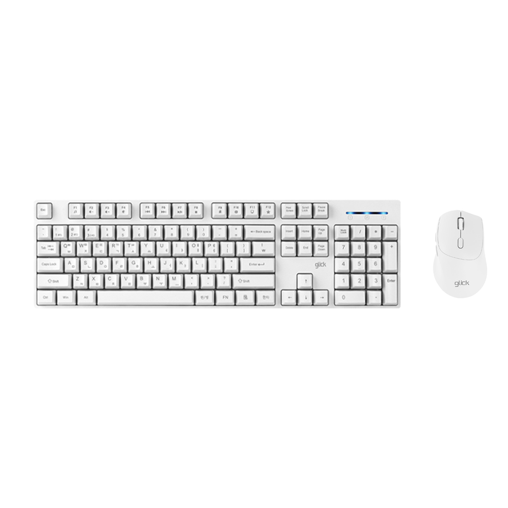 지클릭커 오피스프로 WMK630 스탠다드M 무선 키보드 마우스 세트 (화이트)_이미지