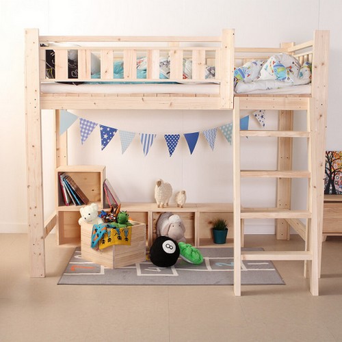 드라마 슬림형 일반형 소나무원목 벙커침대 (매트별도)_이미지