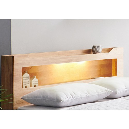 파로마 이즈 트리 원목 4서랍 수납 LED침대 Q (독립스프링)_이미지