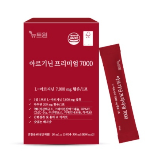 콜마비앤에이치 뉴트원 아르기닌 프리미엄 7000 15포 (5개)