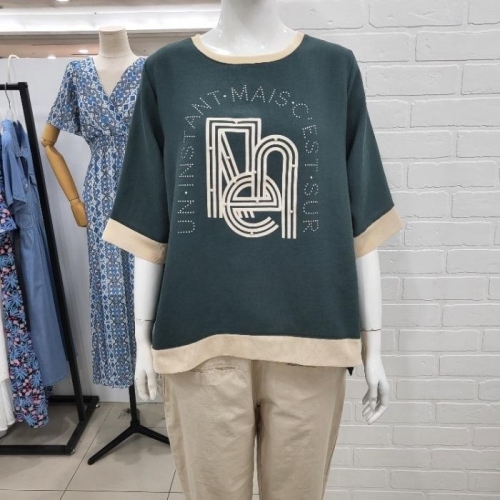 [불명] 해리앤 DP01 진주 장식 배색 블라우스 HOSP7810