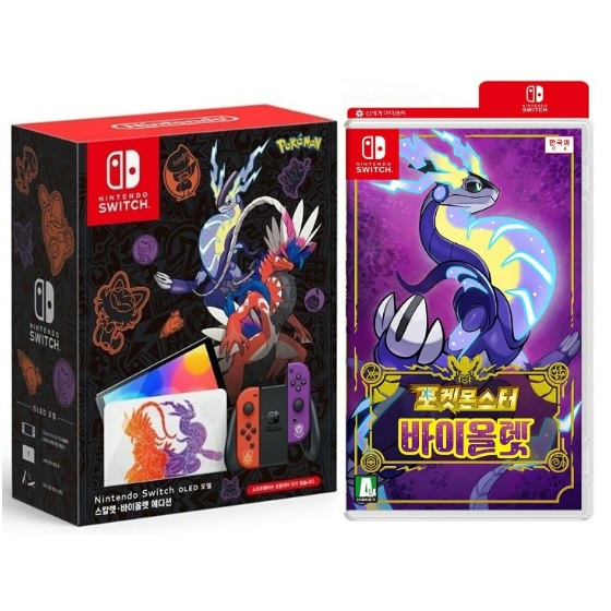 Nintendo 닌텐도 스위치 OLED 스칼렛 바이올렛 에디션 1인용 게임 패키지 (포켓몬스터 바이올렛)