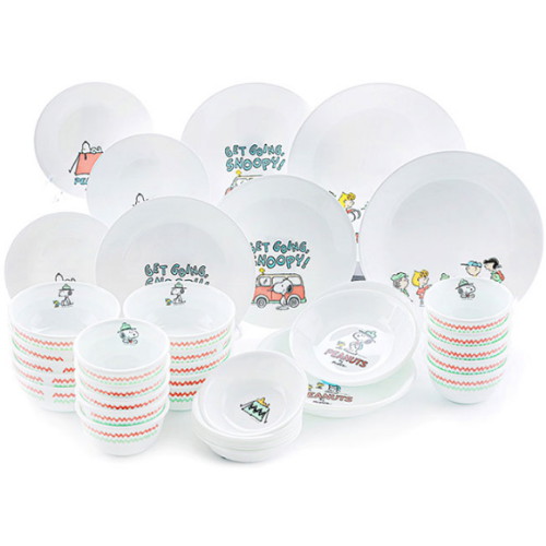 코렐브랜드 코렐 스누피캠핑 10인 한국형 찬기세트 38P