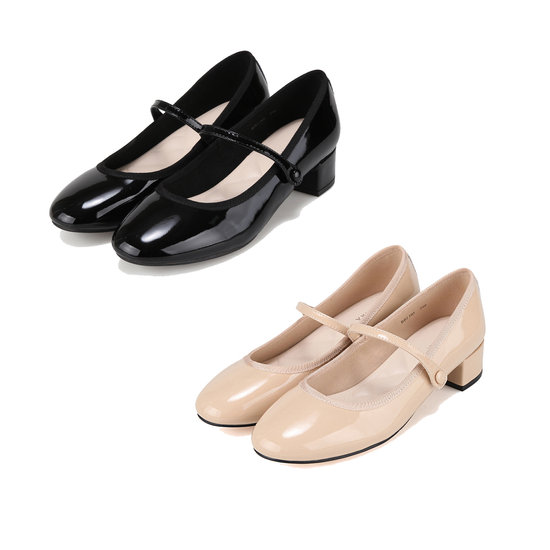 바바라 소가죽 페이턴트 베이직 메리제인 여성 키튼힐 2종 BBJ105_이미지