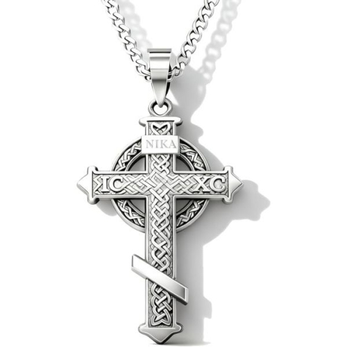 스털링 11386517 남자 목걸이 심플 가벼운 패션 925 실버 정교회 십자가 펜던트 동방 및 가톨릭 비잔틴 NIK