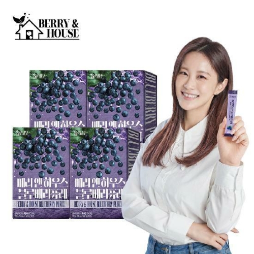 와이케이컴퍼니 베리앤하우스 블루베리 퓨레 20g 14포 (4개)_이미지