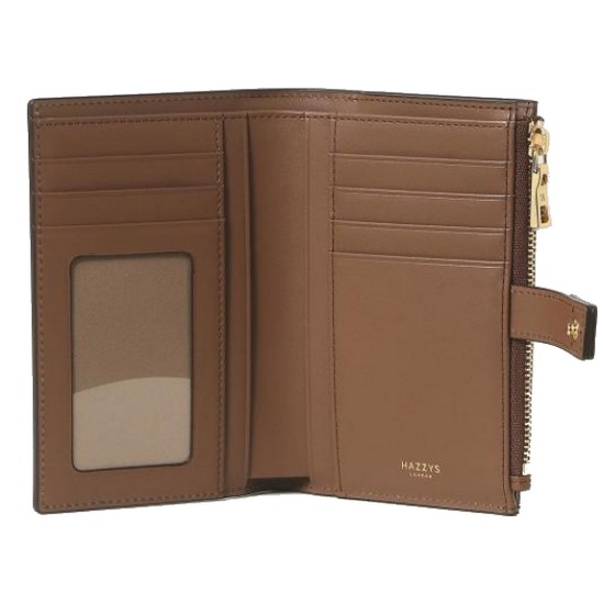 헤지스ACC 브라운 시그니처 패턴 가죽 중지갑 HIWA3F884W2_이미지