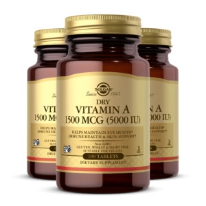 솔가 건조 비타민A 1500mcg (5000 IU) 100캡슐 (3개)_이미지