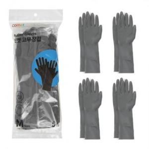 코멧 고무장갑 (중) 그레이 (5켤레)_이미지