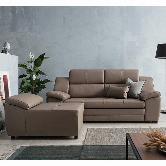 삼익가구 댄디 천연가죽 소파 3인용 (카우치스툴포함)_이미지