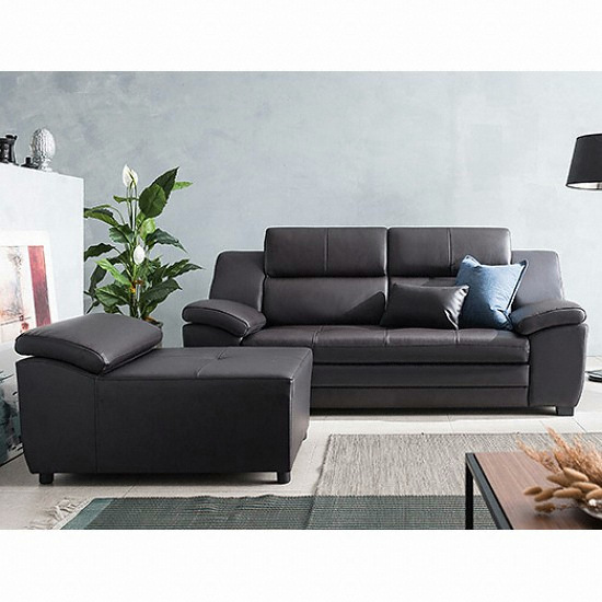 삼익가구 댄디 천연가죽 소파 3인용 (카우치스툴포함)_이미지