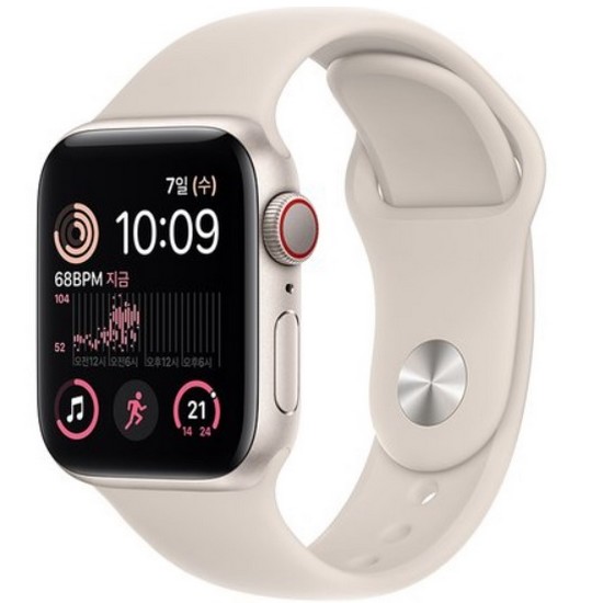 APPLE 워치 SE 2세대 40mm Cellular 스타라이트 알루미늄 (스포츠밴드, 해외구매)_이미지