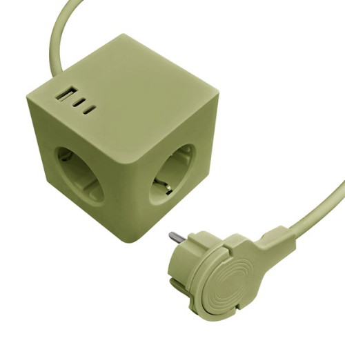 서울전기 3구 16A 제로갭 USB C타입 고용량 큐브 멀티탭 (1.8m)_이미지