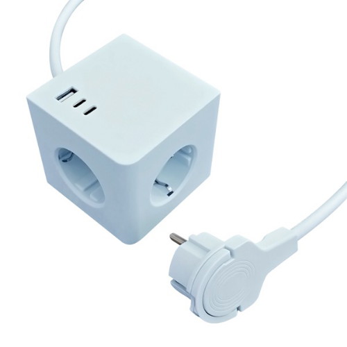 서울전기 3구 16A 제로갭 USB C타입 고용량 큐브 멀티탭 (1.8m)_이미지