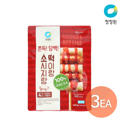 대상 청정원 소떡소떡 소시지랑 떡이랑 440g (3개)_이미지