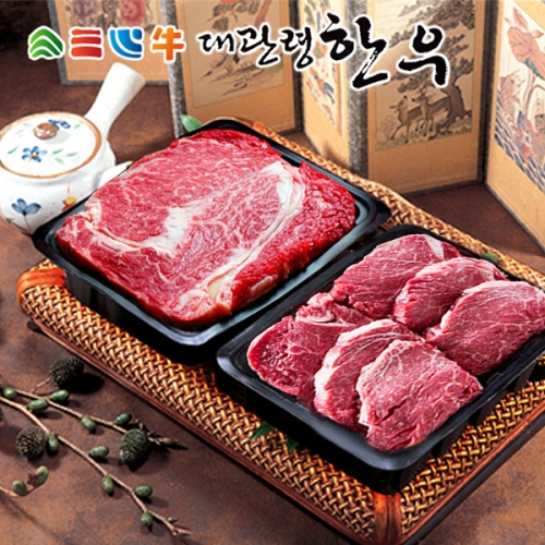 평창영월정선축협 대관령한우 1등급이상 등심/안심 기획플러스세트 5호 1.2kg [1개]