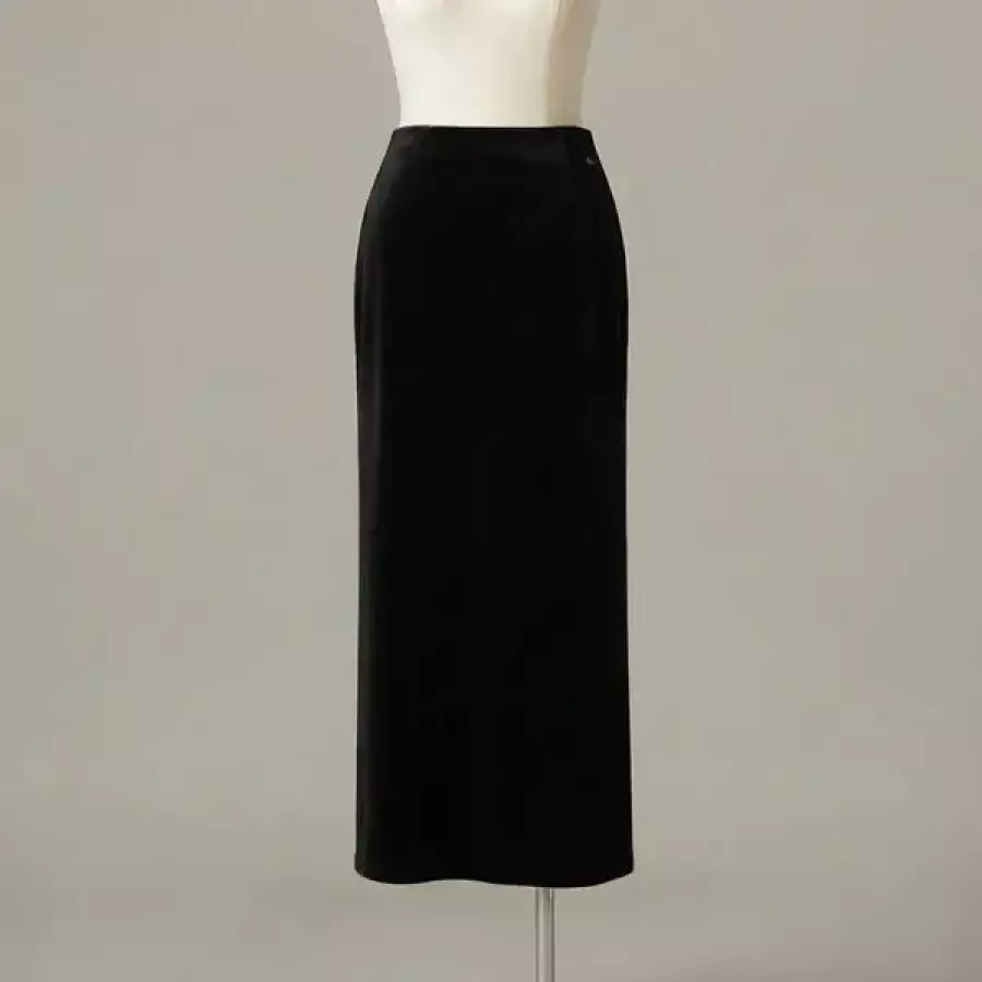 벨벳 롱 스커트 BLACK NMW6A-S8060 10