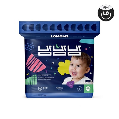 로맘스 밤밤밤 팬티형 기저귀 5단계-공용 (22매)_이미지
